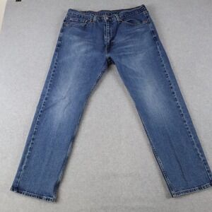 Levi's 505 Jeans Mens 36x29 Regular Fit 5-Pocket Denim Blue